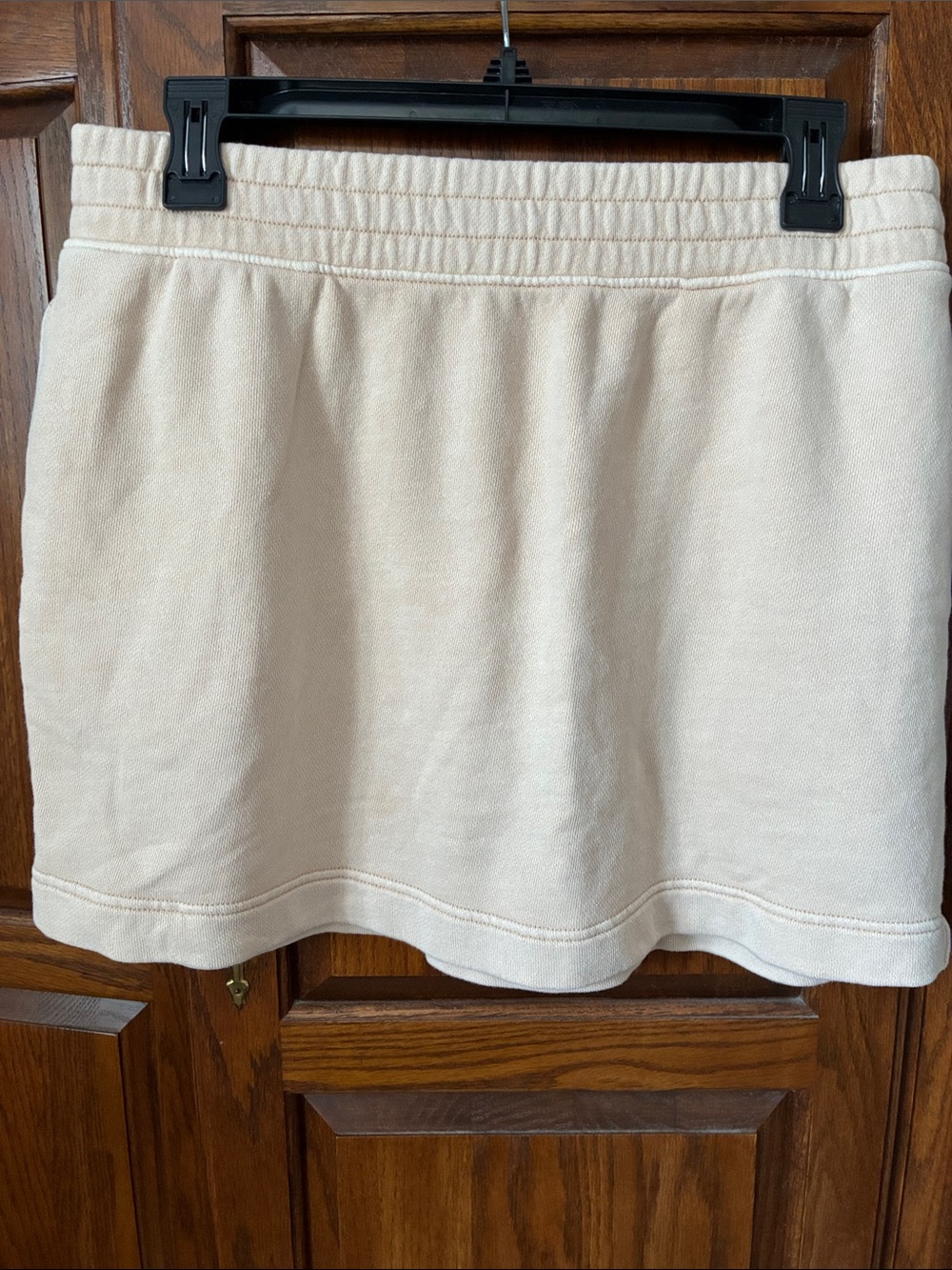 aerie Cream Elastic-Waist Casual Mini Skirt